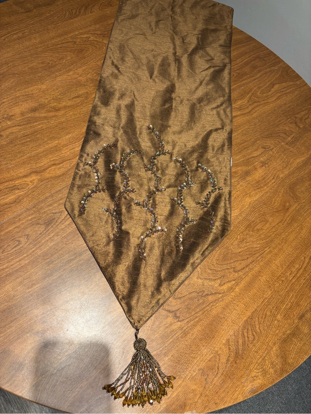 Brown Sequin Table Runner - 70 inches long